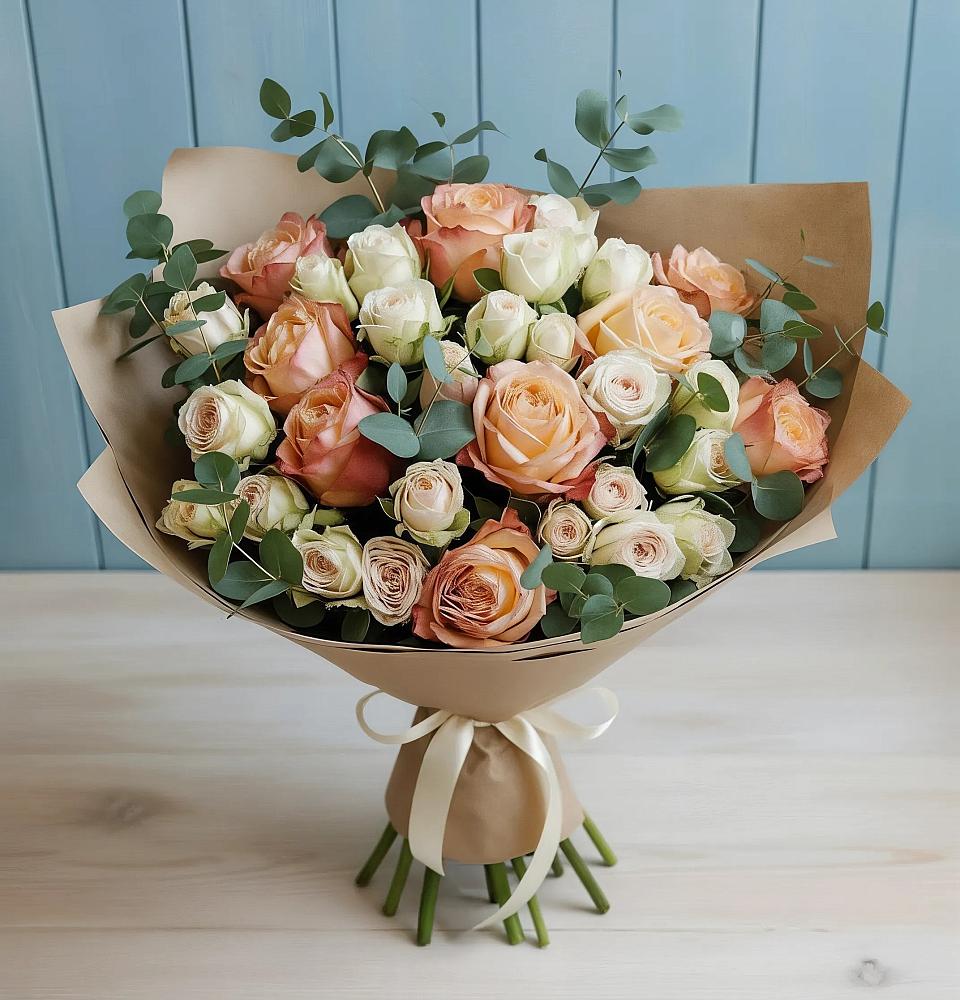 Букет цветов из: Альстромерии и Розы в Волховце 