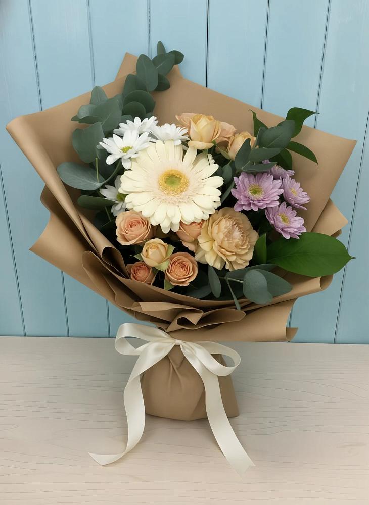 Букет цветов из: Герберы и Хризантемы в Волховце 