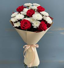 Букет цветов из:  Розы и Хризантемы #REPLACE_PRED# Волховце 