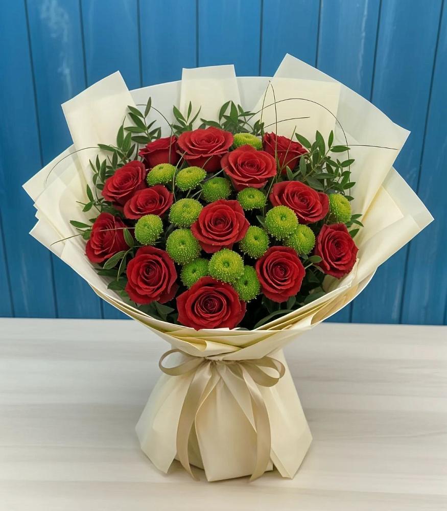 Букет цветов из: Розы и Хризантемы в Волховце 